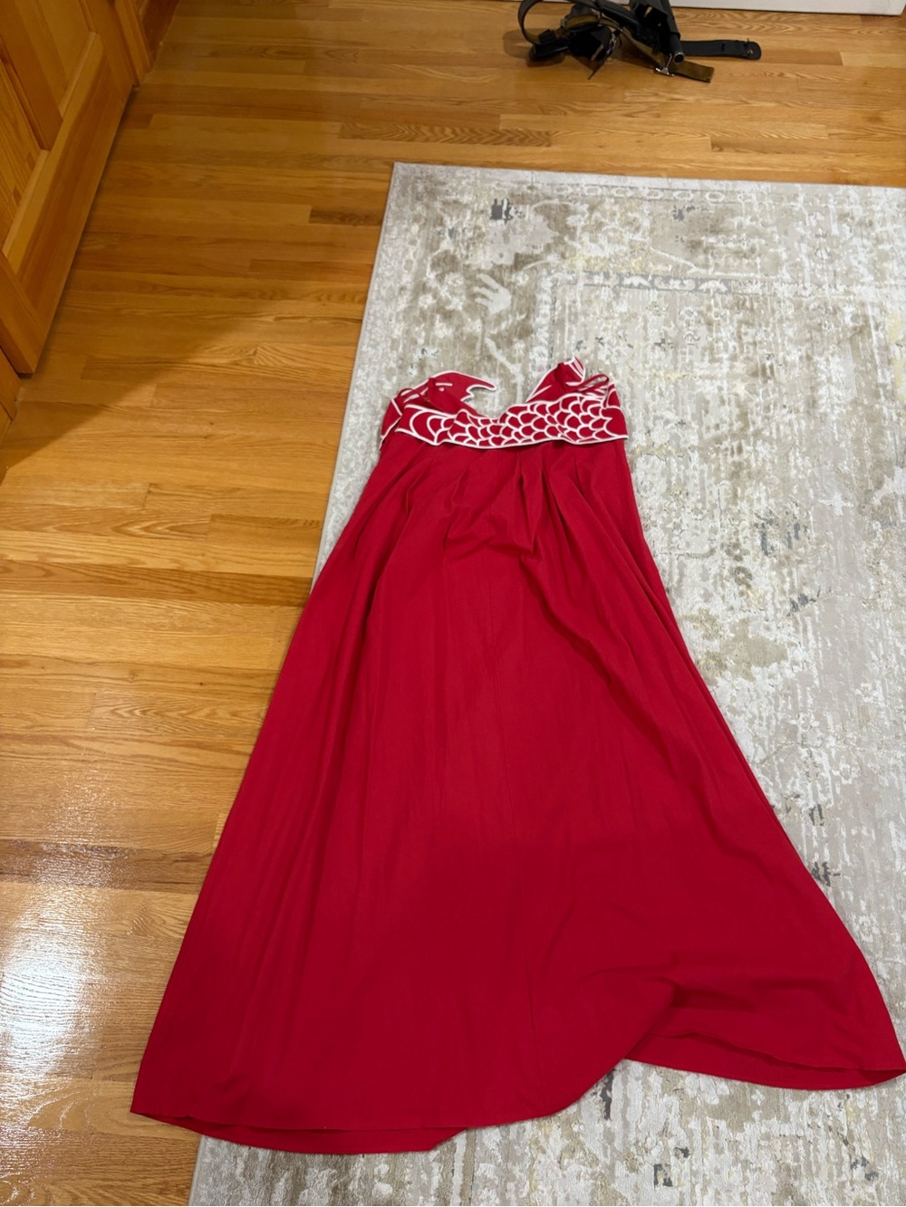 Commense Red Embroidered Fish Maxi Dress - Picture 3 of 6